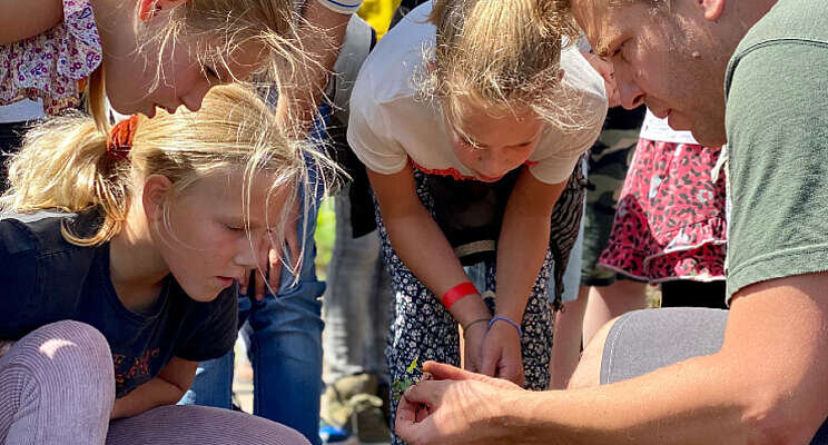 Kinderen op excursie bij kwekerij Gebr. Rotteveel 